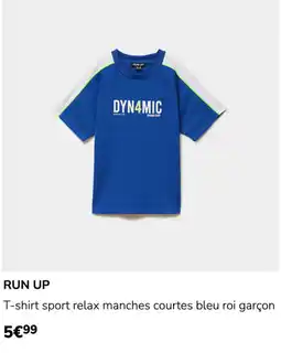 La Halle RUN UP T-shirt sport relax manches courtes bleu roi garçon offre