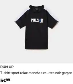 La Halle RUN UP T-shirt sport relax manches courtes noir garçon offre