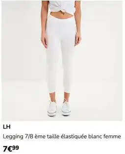 La Halle LH Legging 7/8 ème taille élastiquée blanc femme offre