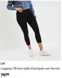 La Halle LH Legging 7/8 ème taille élastiquée noir femme offre