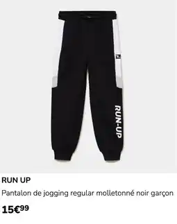La Halle RUN UP Pantalon de jogging regular molletonné noir garçon offre