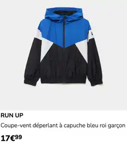 La Halle RUN UP Coupe-vent déperlant à capuche bleu roi garçon offre