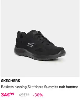 La Halle SKECHERS Baskets running Sketchers Summits noir homme offre
