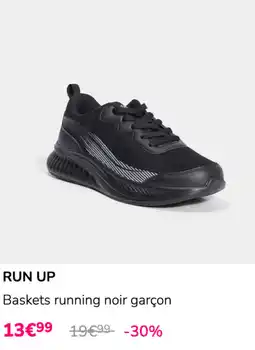 La Halle RUN UP Baskets running noir garçon offre