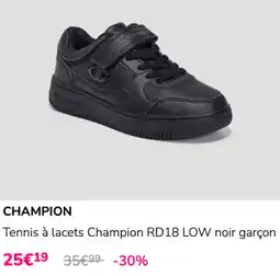 La Halle CHAMPION Tennis à lacets Champion RD18 LOW noir garçon offre