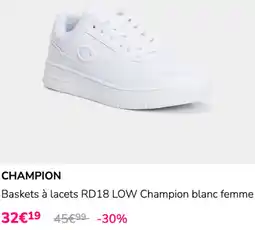 La Halle CHAMPION Baskets à lacets RD18 LOW Champion blanc femme offre