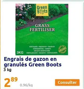 Action Engrais De Gazon En Granulés Green Boots offre