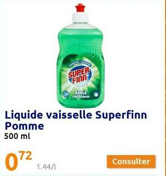 Action Liquide Vaisselle Superfinn Pomme offre