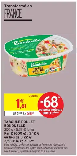 Intermarché Express Bonduelle taboulé poulet offre