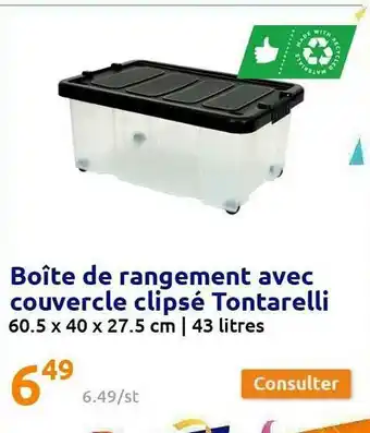Action Boîte De Rangement Avec Couvercle Clipsé Tontarelli offre