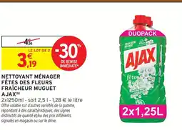 Intermarché Express Ajax nettoyant ménager fêtes des fleurs fraîcheur muguet offre