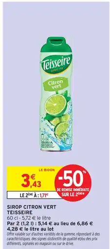 Intermarché Express Teisseire sirop citron vert offre