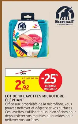 Intermarché Elephant lot de 10 lavettes microfibre offre