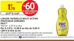 Intermarché Paic liquide vaisselle multi action fraîcheur agrumes offre