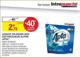 Intermarché Apta lessive tri-doses 3en1 x20 fraîcheur alpine offre