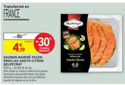 Intermarché Maison delpeyrat saumon mariné façon gravlax aneth citron offre