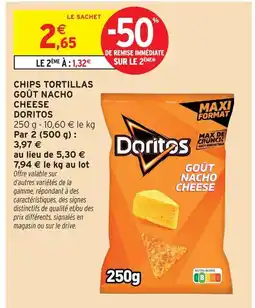 Intermarché Doritos chips tortillas goût nacho cheese offre