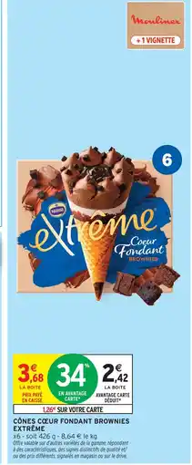 Intermarché Extrême cônes cœur fondant brownies offre