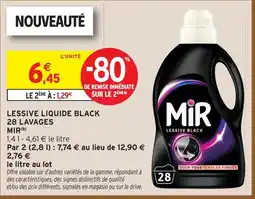 Intermarché Mir lessive liquide black 28 lavages offre