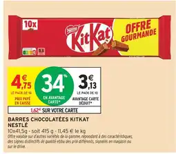 Intermarché Nestlé barres chocolatées kitkat offre