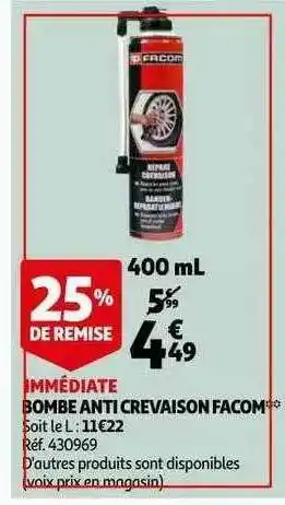 Auchan Bombe Anti Crevaison Facom offre