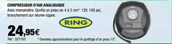 Autobacs Compresseur D'air Analogique Ring offre