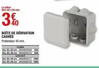 Brico Dépôt Boîte De Dérivation Carrée offre