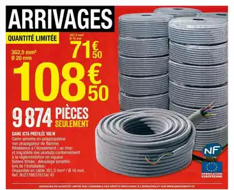 Brico Dépôt Gaine Icta Préfilée 100 M offre