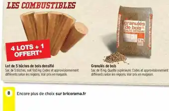 Lot De 5 Bûches De Bois Densifié, Granulés De Bois