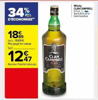 Carrefour Market Whisky Clan Campbell offre