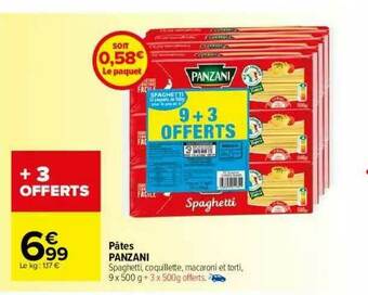Carrefour Market Pâtes Panzani offre