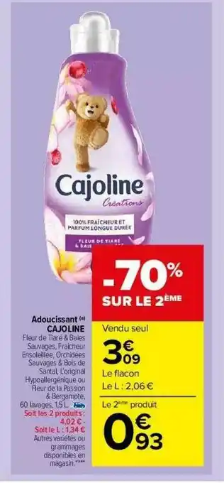 Carrefour Market Adoucissant Cajoline offre