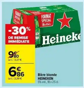 Carrefour Market Bière Blonde Heineken offre