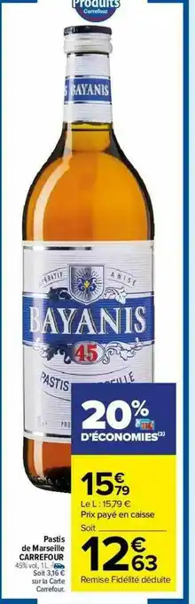 Carrefour Market Pastis De Marseille Carrefour offre