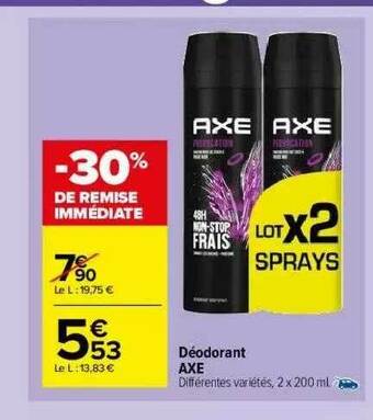 Carrefour Market Déodorant Axe offre
