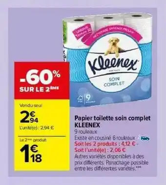 Carrefour Market Papier Toilette Soin Complet Kleenex offre