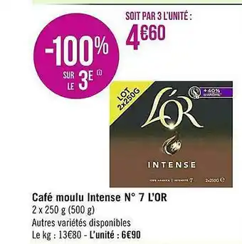 Café Moulu Intense N°7 L'or