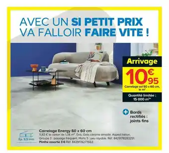 Castorama Carrelage Energy 60 X 60 Cm offre