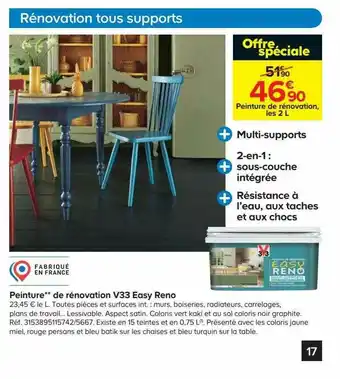Castorama Peinture De Rénovation V33 Easy Reno offre