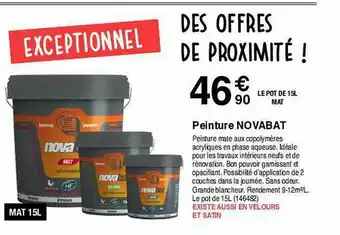 Chretien Matériaux Peinture Novabat Mat 15l offre
