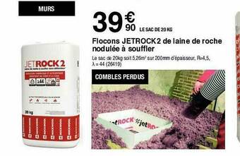 Chretien Matériaux Flocons Jetrock2 De Laine De Roche Nodulée à Souffler offre
