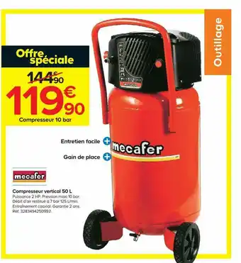 Compresseur Vertical 50 L Mecafer