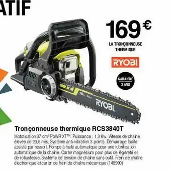 Tronçonneuse Thermique Rcs3840t Ryobi