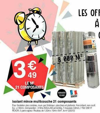 Chretien Matériaux Isolant Mince Multicouche 21 Composants offre