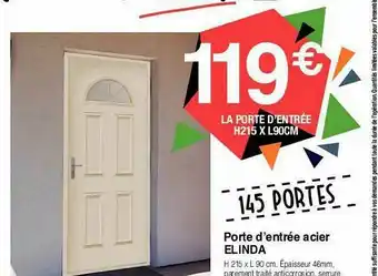 Chretien Matériaux Porte D'entrée Acier Elinda offre