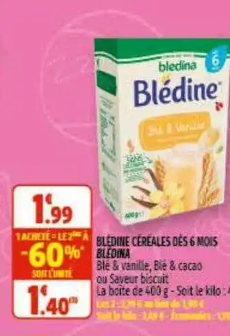 Blédine Céreales Dès 6 Mois Bledina