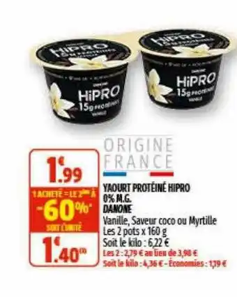 Coccinelle Express Yaourt Protéiné Hipro 0% M.g. Danone offre