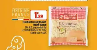 Coccinelle Express L'emmental Français Râpé Paysan Breton offre