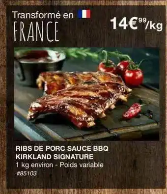 Costco Ribs De Porc Sauce Bbq Kirkland Signature offre
