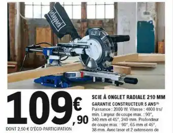 E.Leclerc Brico Scie à Onglet Radiale 210 Mm offre